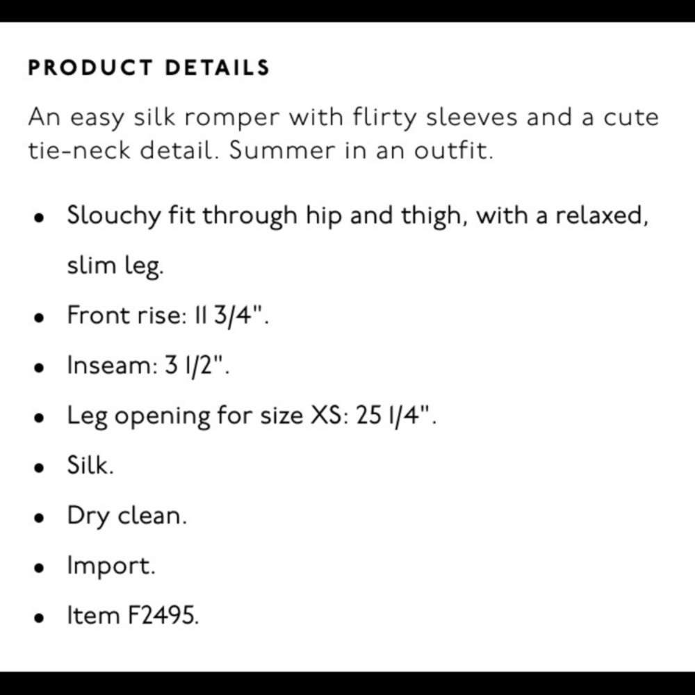 100% Silk Madewell Romper - Picture 3 of 8